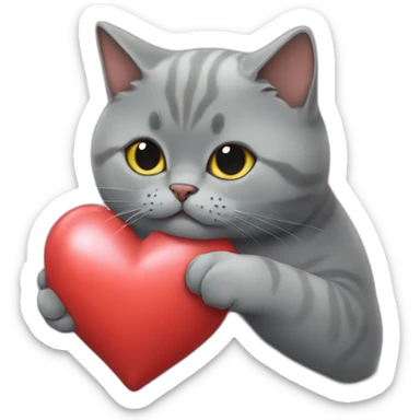 Cat (british shorthair) pukes out a big heart sticker
