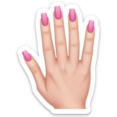 female hand with long square pink nails sticker