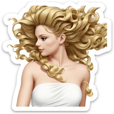 blonde girl in elegant dress sticker