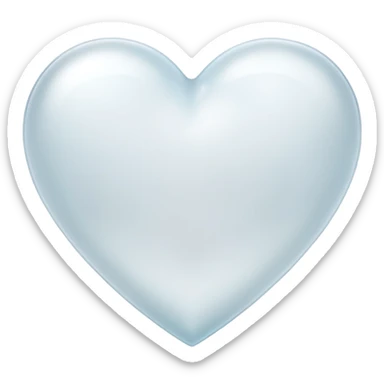 clear white heart with a frosted glass look sticker