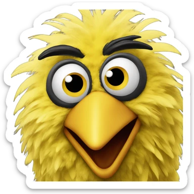 Bird puppet yellow Sesame Street  sticker