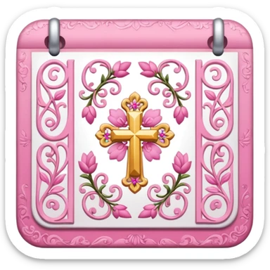 make a catholic calendar with very girly pink tones. sticker