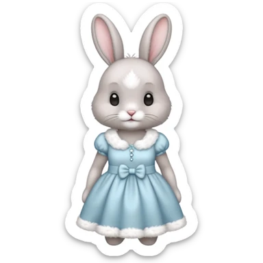 Rabbit wearing a dress sticker