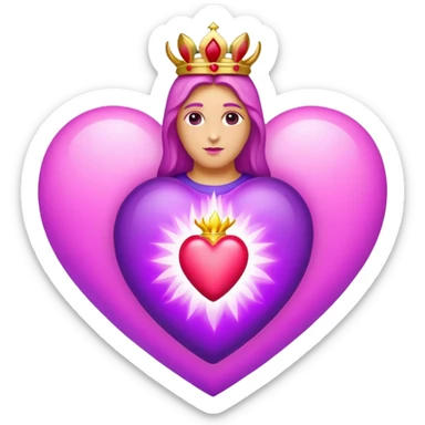 Sacred heart pink violet  sticker