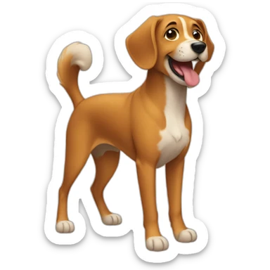 a dog wagging it's tail sticker