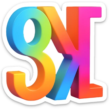 3D logo, 'Select' in block letters, vibrant gradient colors, playful and eye-catching sticker