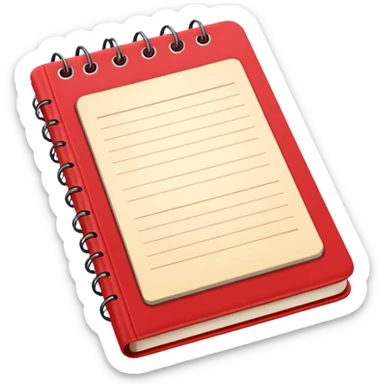 Aesthetic light red note journal book sticker