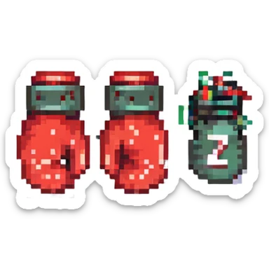 красные боксерские перчатки с надписью "23", no background sticker