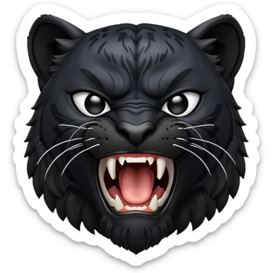 black panther with open mouth roaring sticker