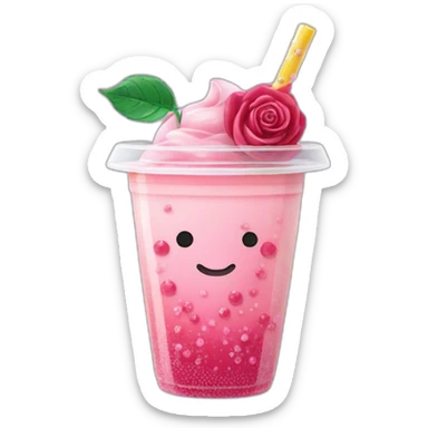 Bubble tea rose avec des paillettes sticker