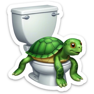 Turtle on toilet  sticker