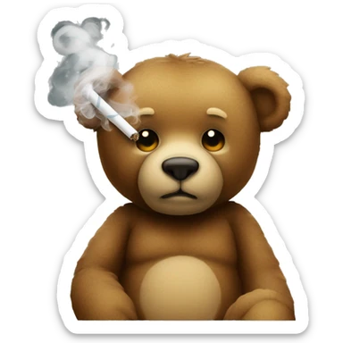 teddy bear that smokes a cigarette sticker