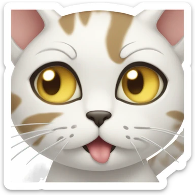 Anime cat is disgusted by a bad smell sticker