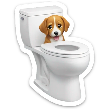 Skibidi toilet with a dog on it sticker