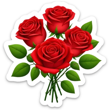 beautiful bouquet of red roses sticker