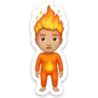 Man peeing fire sticker