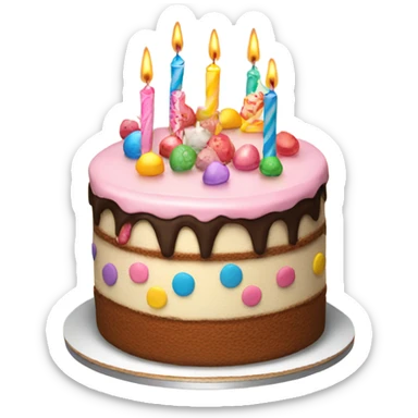 Birthday cake sticker