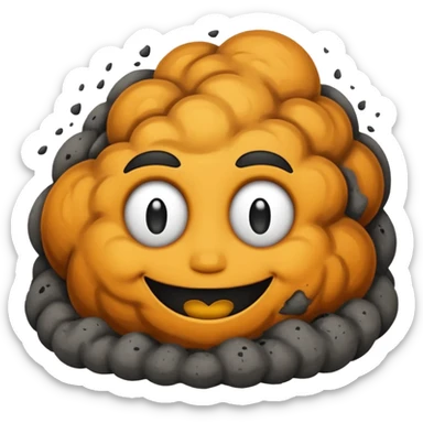 a pile of ash and dust smiling sticker