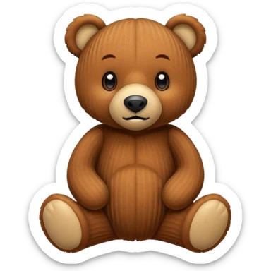 Corduroy plush bear ribbed texture sticker