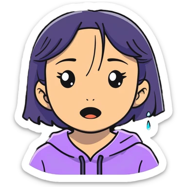 crying girl sticker
