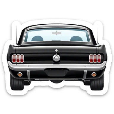 Black 1965 Ford Mustang Rearview sticker
