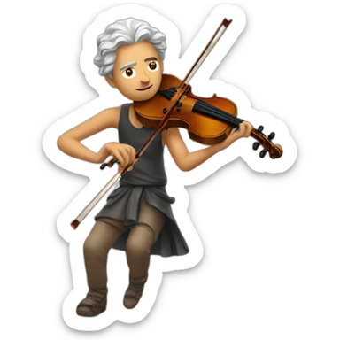 God trying to playing violonchelo sticker