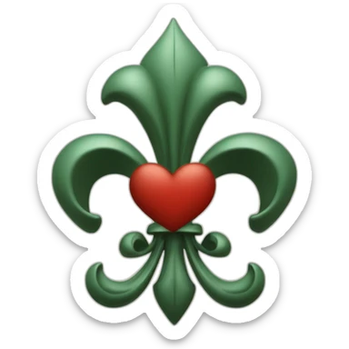 Fleur de lys et coeur sacré sticker