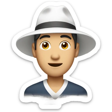 Aisian man with white pointy hat  sticker
