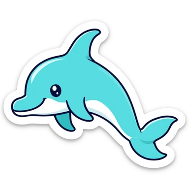 A dolphin waving sticker