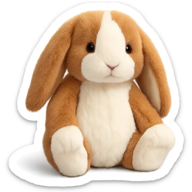 cute brown and white holland lop jellycat bunny plushie sticker