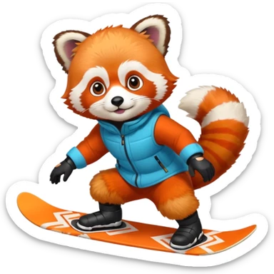 Snowboarder Red Panda sticker