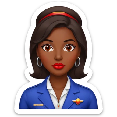 Southwest airline lady black girl with red lips sticker