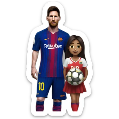 Messi avec sa femelle sticker