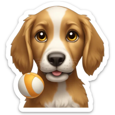 griffin dog puppy with ball sticker