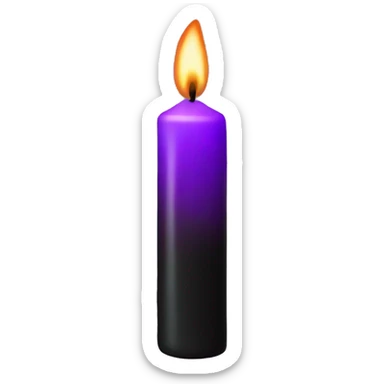 Black candle with purple flame sticker