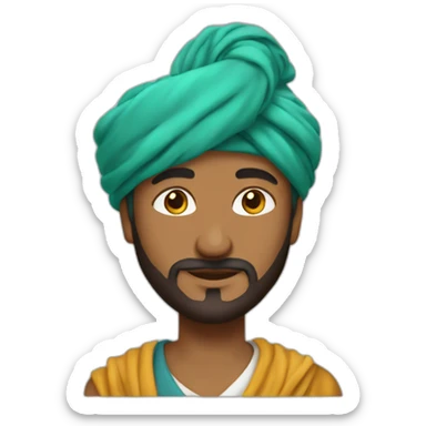 crea un turbante de un sultan sticker