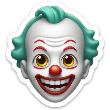cute scary clown smiling sticker