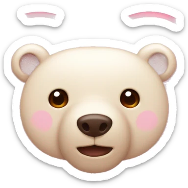 light pink heart with bear emoji sticker