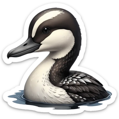 oil spill with a sad common loon in it sticker