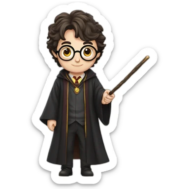 harry potter with wand sticker