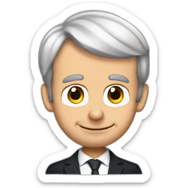 Emmanuel Macron with mickey ears sticker