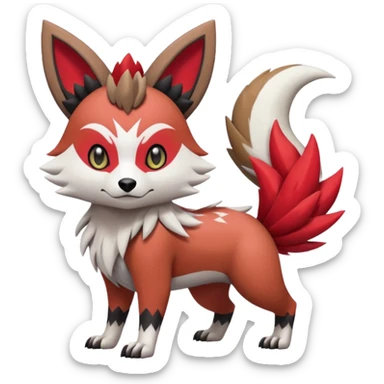 Meloetta-Rocruff-Furret-Obstagoon-Lycanroc-Zangoose-Pokémon-Fakémon-fusion-hybrid-creature sticker