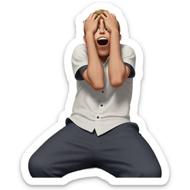 surprised boy in shirt sticker