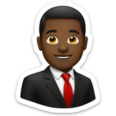 Black guy in black suite with red tie  sticker