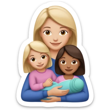 mom holding a girl sticker