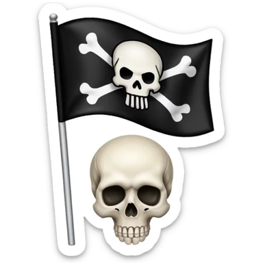 Russian Empire scull flag sticker