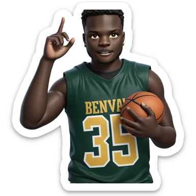 dark-skinned boy with basketball sticker