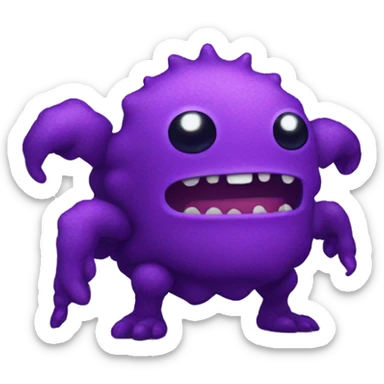 a strange purple creature pixel sticker