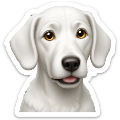 White dog sticker