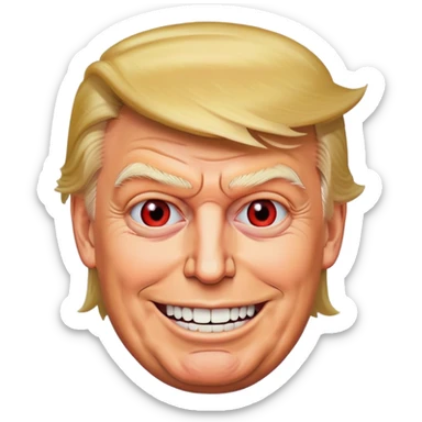 Donald Trump evil smile sticker